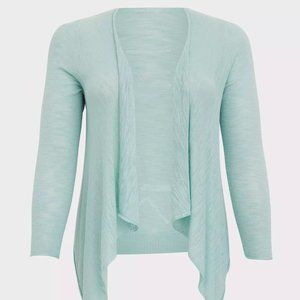 Torrid Slub Cardigan Drape Front Sweater